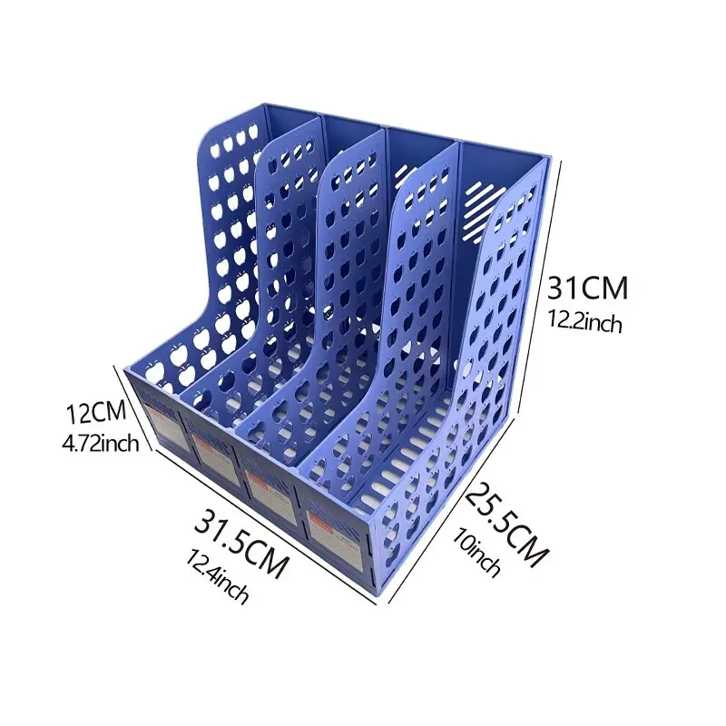 Magazine Holder MOTARRO Magazine Container PP Material 4-section Frame Assembly Desk Organizer Storage Schools Offices