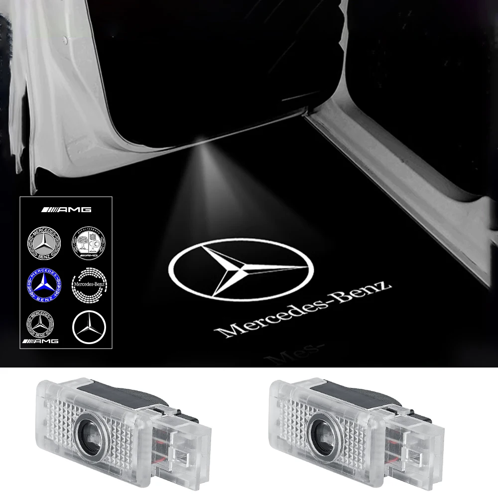 2 шт., оригинальные автомобильные дверные проекторы Mercedes Benz AMG Maybach W240 CLK SLK SLR C-class W203