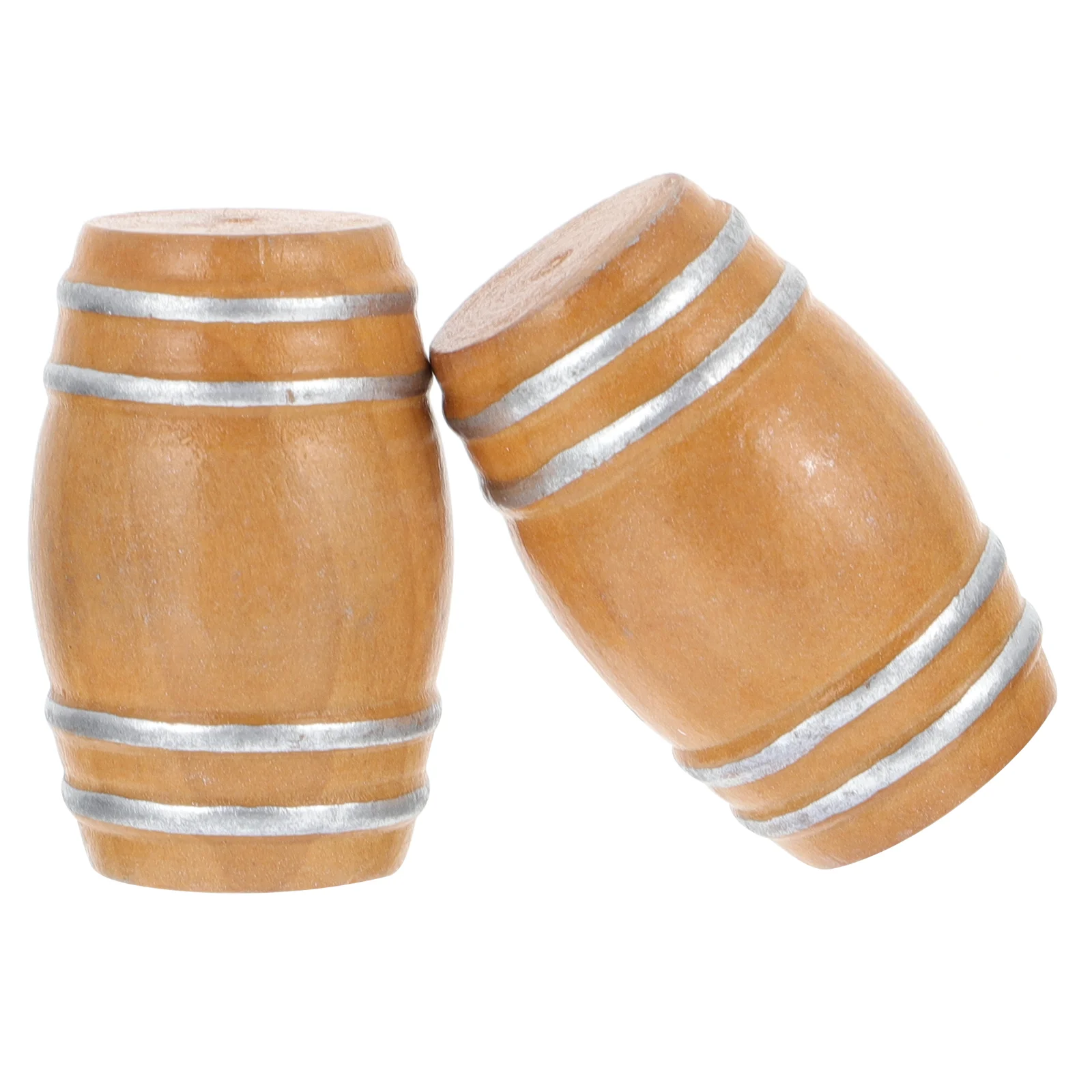 2 Pcs Accessories Wooden Barrel Beer Baby Toys House Mini Photo Props Bucket