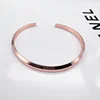 4mm Simple Alloy Gold Color Open Bracelet For Women Rose Gold Color Hip Hop Jewelry Trend Bracelet Accessories Gift 5