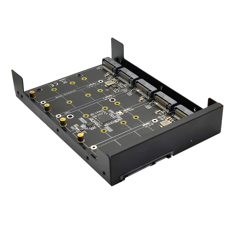 

Metal Case 4/5 Port B+M Key M.2 SATA SSD to 3.5" SATA3.0 6Gb JBOD Adapter Card With Enclosure Socket M2 NGFF to SATA Adapter Box