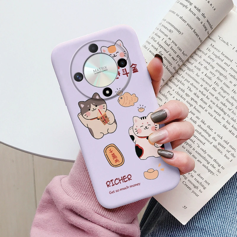 Cute Cat Silicone Soft Back Case with Lovely Cartoon Design