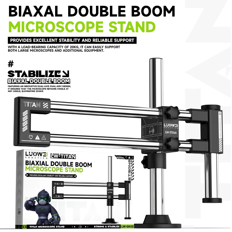 LW-GK02Dual-AxisMicroscopeArticulatingArmBracket360°RotatableSwingAluminumStandHighLoad-bearingforMostMicroscope-AliExpress