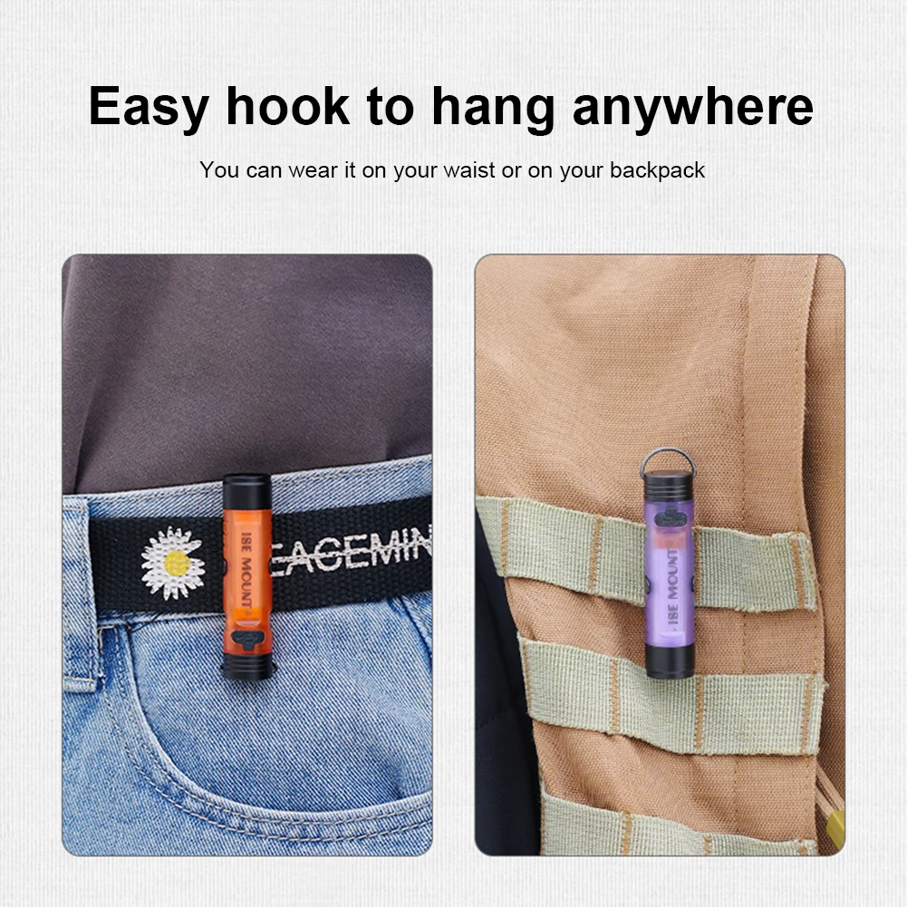 LED Outdoor Mini Flashlight with Magnetic Hook Portable Camping Flashlight Camping Pocket Torch for Fishing Hiking