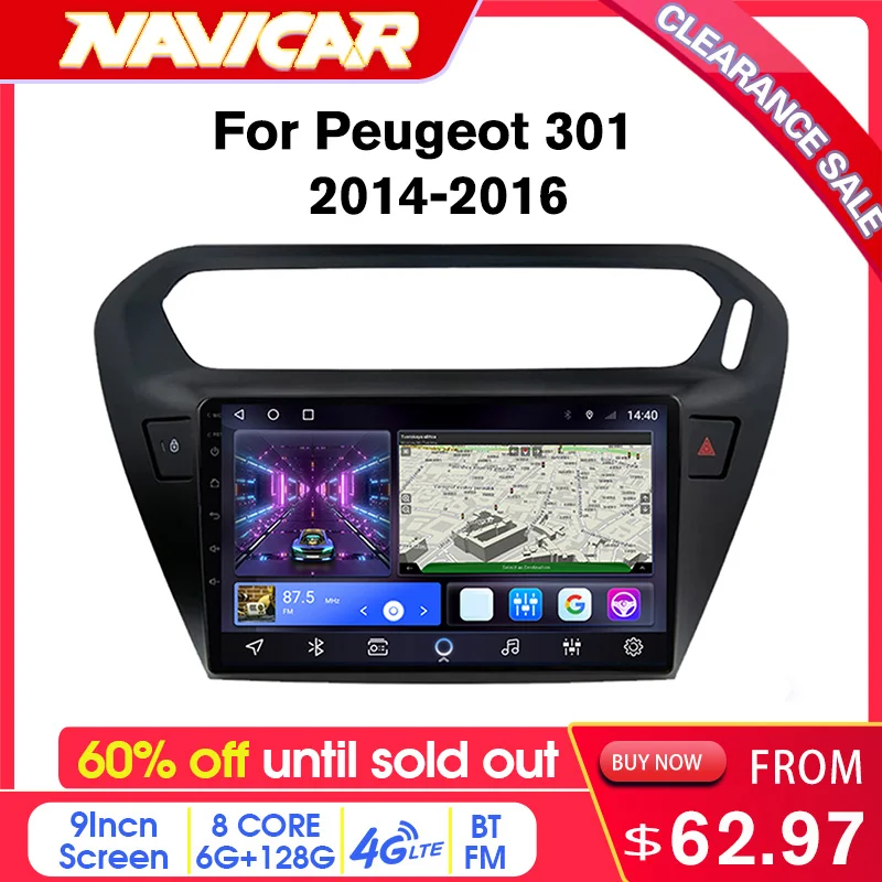 

Clearance 60% off 2Din Android10 Car Radio For Peugeot 301 Citroen Elysee 2014-2018 Receiver GPS Navigation Auto Radio Car