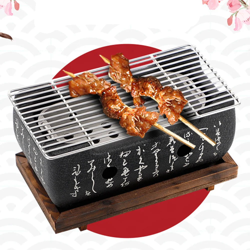 

Camping Picnic Stove Alcohol Tea Mini Foods Barbecue Grill Bamboo Travel Korean Bbq