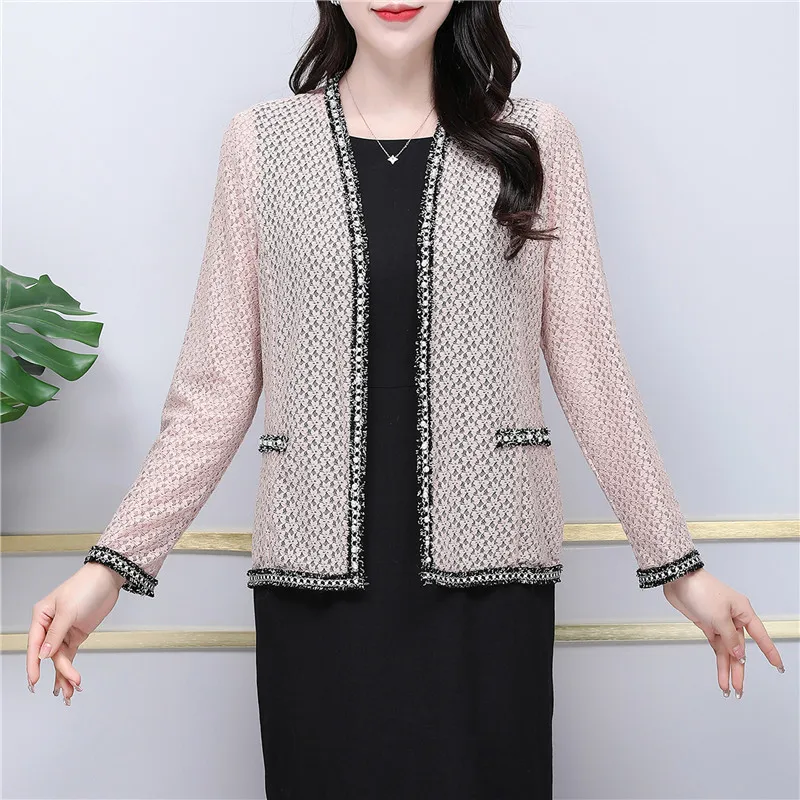 

Women's Long-Sleeved Plum Bossom Lace Cardigan 6XL Summer Women Mesh Tops Sun Protection Thin Shawl Coat Female
