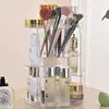 360 degree rotating transparent cosmetic storage box, desktop dressing table, skincare products, lipstick brushes, storage rack 4
