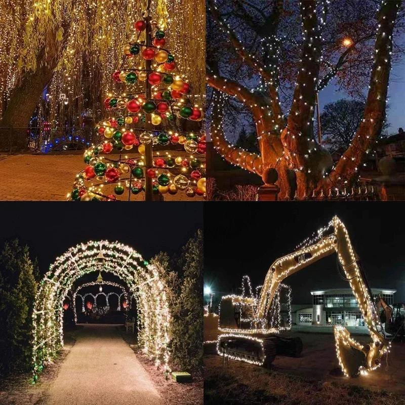 Solar Powered LED String Lights - 8 Modes, Waterproof Outdoor Decorative Lighting for Garden, Patio, and Events
