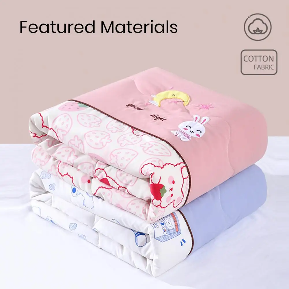 Baby Quilt Cartoon Pattern Washable Breathable Keep Warm Thin Baby Summer Sleeping Air Conditioning Quilt Household Supply