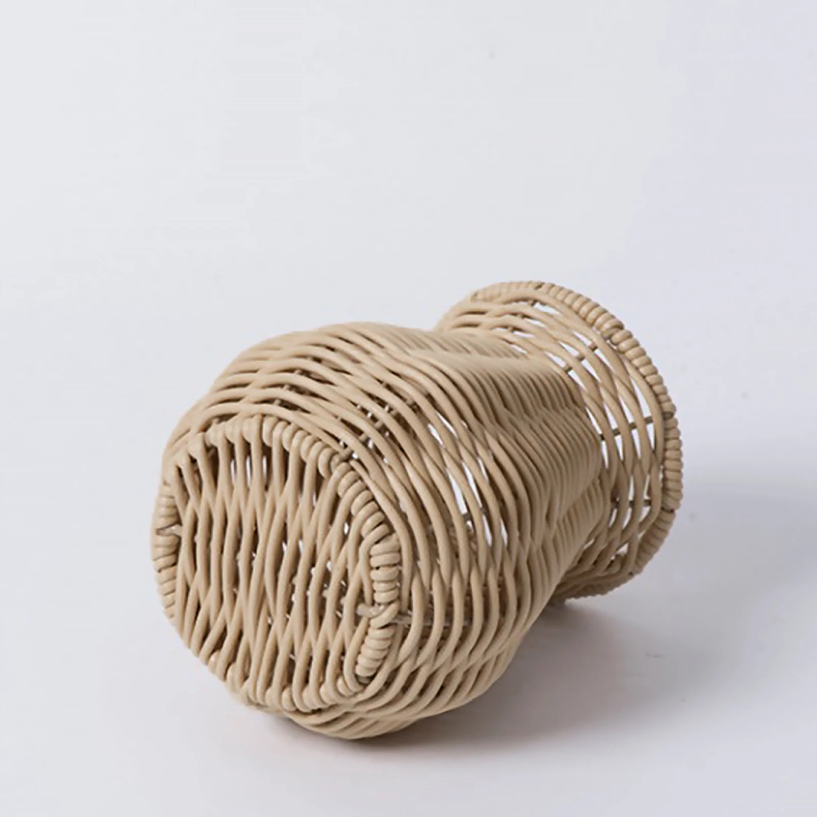 Handgewebte Kunststoff-Rattan-Blumenvase für Trockenblumen, kreative Haushaltsdekoration, Tischdekoration, Büro-Effekt, schicker Blumentopf – Detail 8