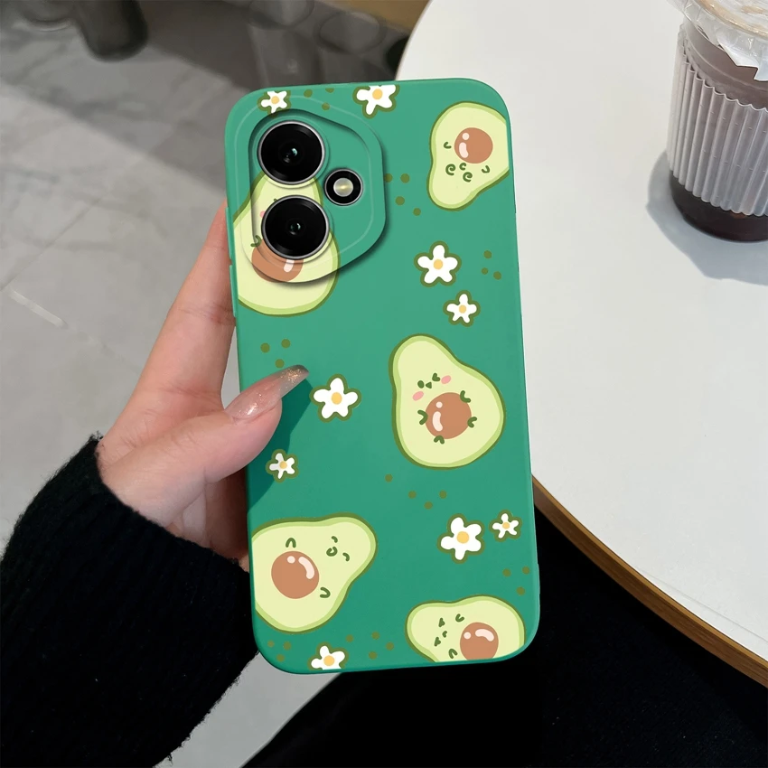 Fashionable Cool Girl Pattern Shockproof Phone Case with Smooth Liquid Silicone and Screen Protector