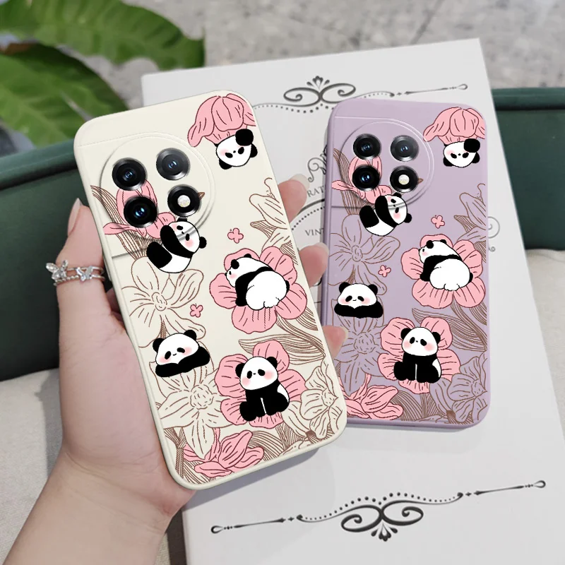 Floral Panda Liquid Silicone Phone Case