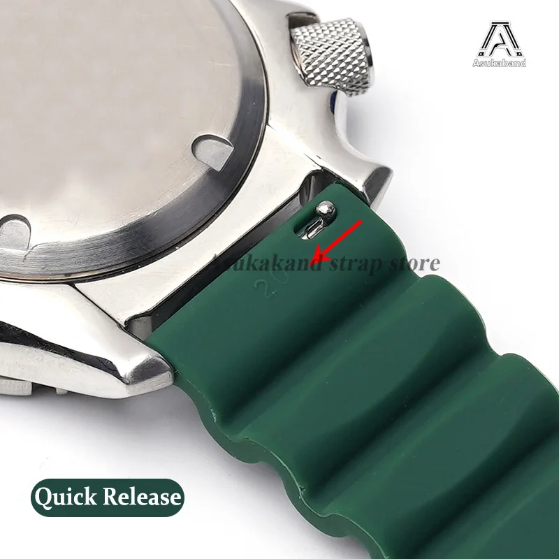 Universal Men's Sport Waterproof Silicone Watch Strap with Quick Release