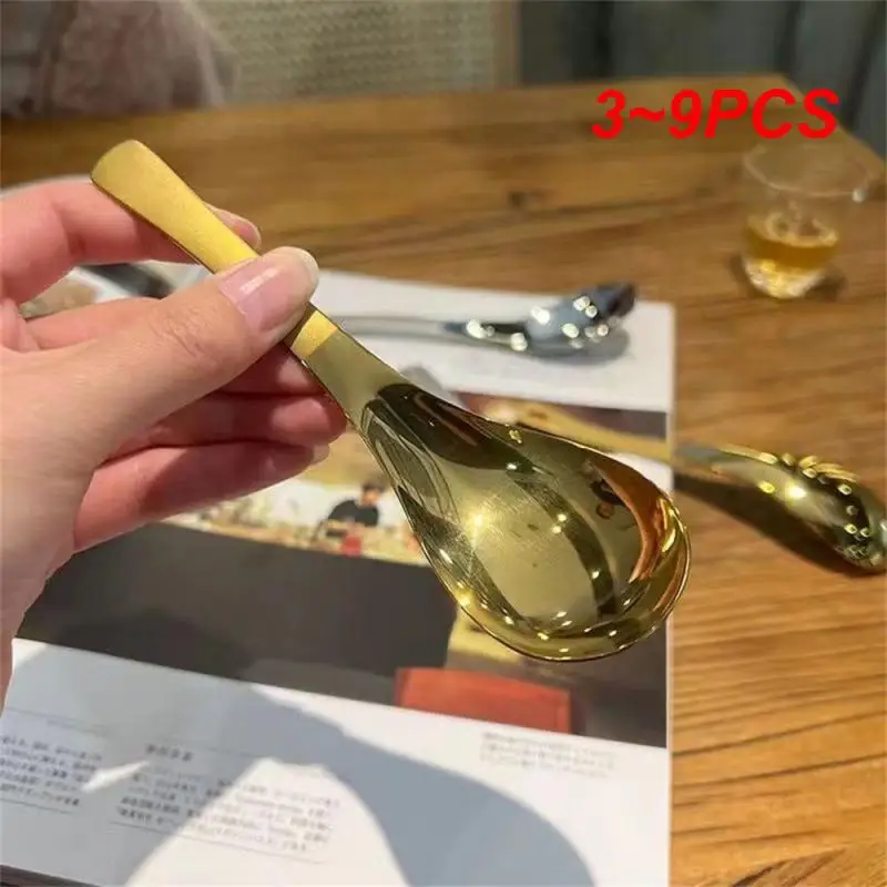 인체공학적 디자인 스테인리스 스틸 스푼, 청소하기 쉬운 스푼, 부드러운 다기능 물 스푼, 인기 제품, 3  9 개