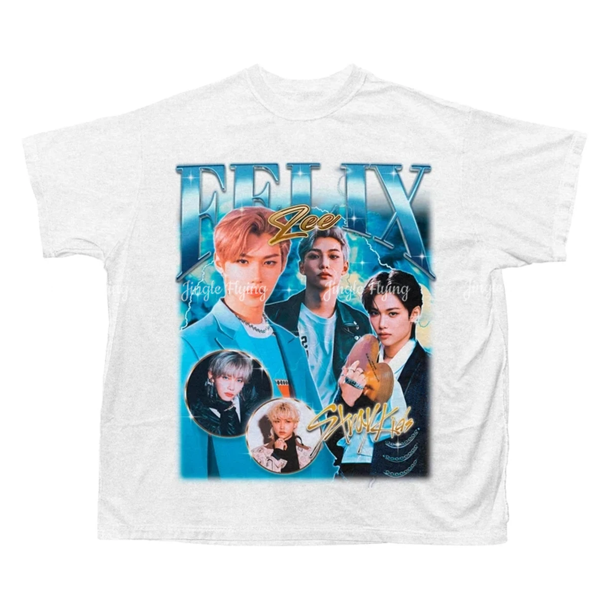 Camisa retro Felix Bootleg Kpop, camisa Skz Design, presente para