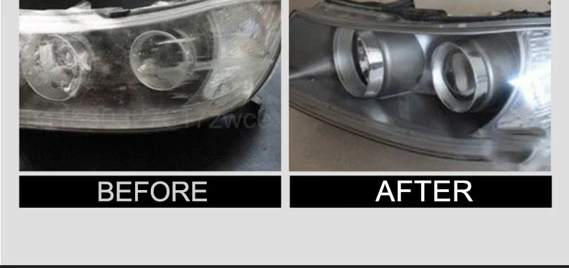 Car headlight restoration polishing kit with cleaning paste for clear, bright, and refurbished headlights. scrashes
