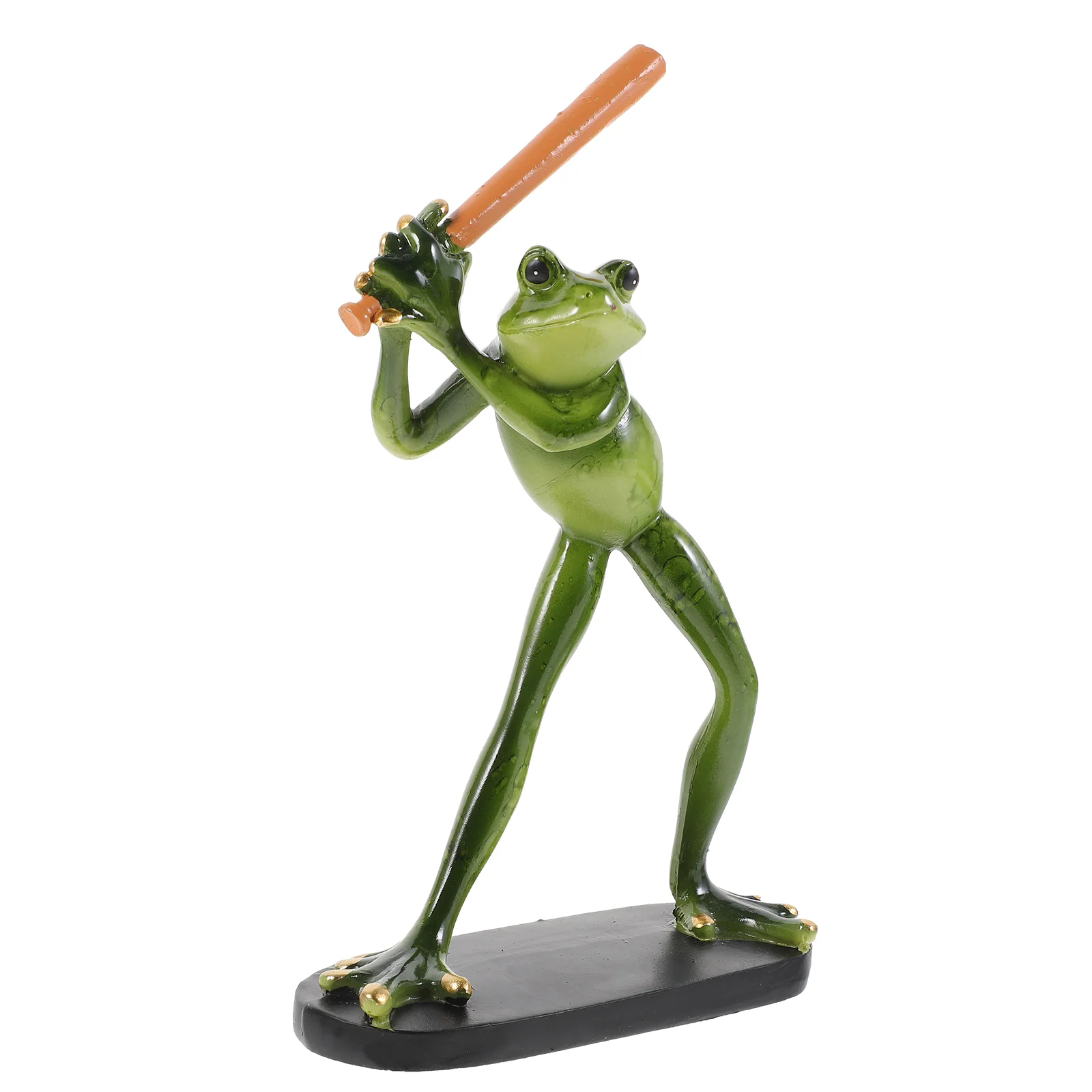 

American Style Frog Statue Baseballs Figurines Crafts into Resin Outdoor Decor