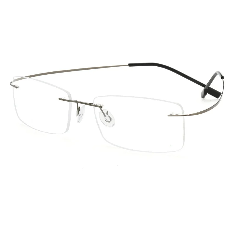 Optischer Rahmen aus Titan, rahmenloser Brillenrahmen, Gold, Silber, Schwarz, Brillenbox für Damen und Herren – Detail 2