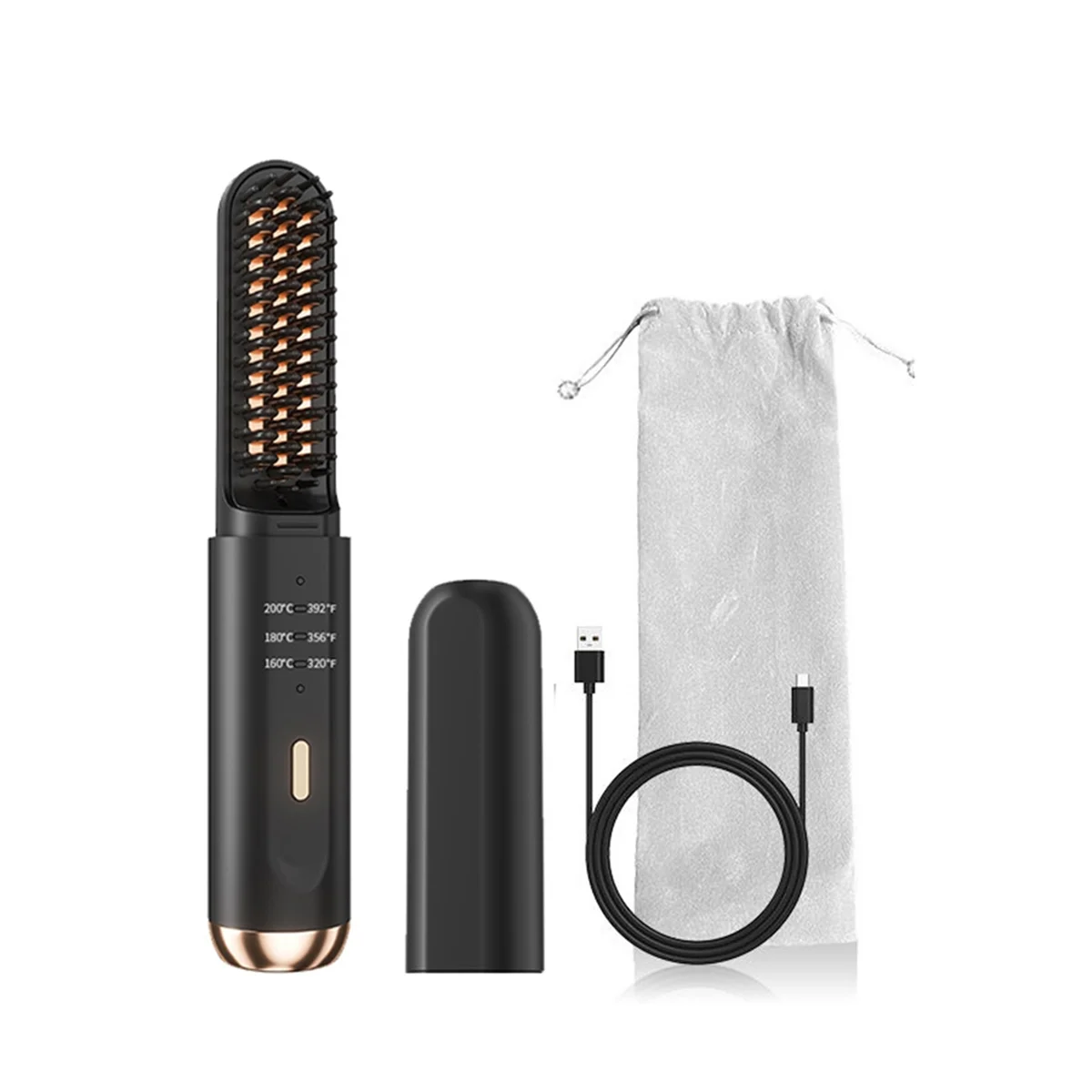 Cordless Hair Straightener Brush Fast Heated Straightener Brush Multifunctional Negative Ions Electric Hot Comb Hair - Image 6