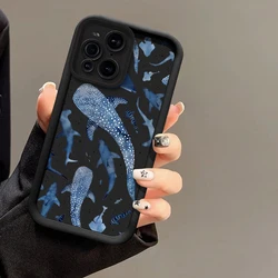 Shark Print Matte Soft Silicone Phone Case - Motorola Moto G05 (Black - SY857)