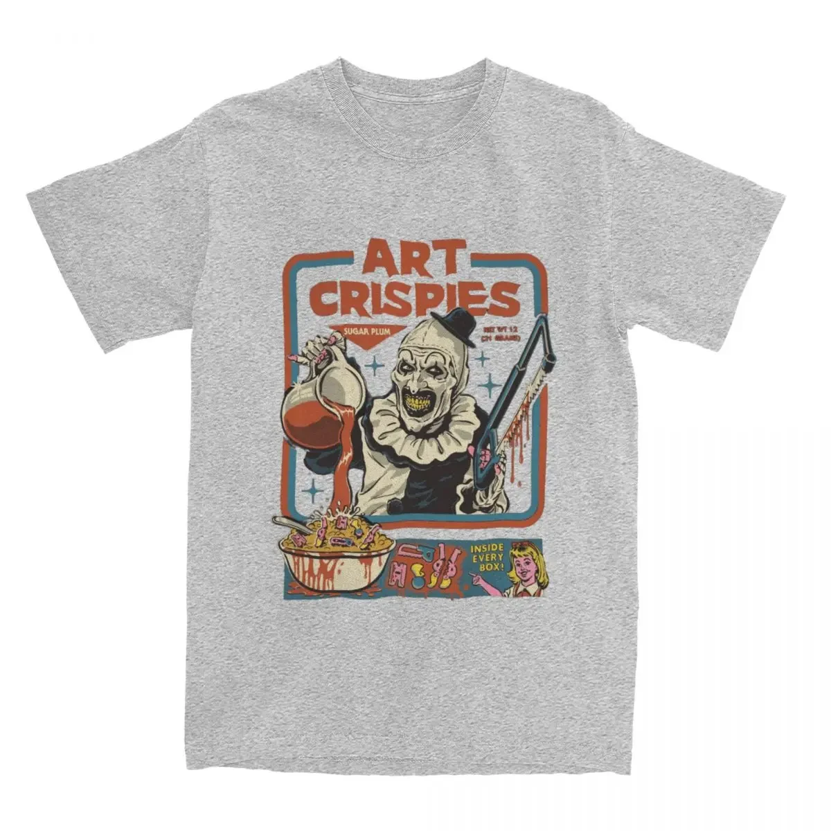 Art Crispies Terrifier Clown Shirt Apparel Men Women's Pure Cotton Fashion Retro Horror Tee Shirt Clothes Graphic Printing 71724 t shirts
