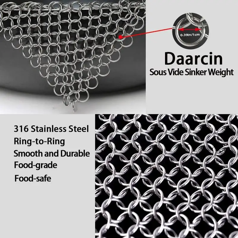 Sous Vide Weight Mesh Stainless Steel Weight Net Full Submersion Cooking Mesh Net For Healthy Meals Sous Vide Accessories