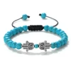 Bracelet pendentif main de Hamsa en perles naturelles œil de tigre et pierre de lave, tressé, pour femmes, hommes, couples, bijou porte-bonheur et protection, cadeau