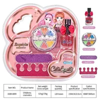 Children Makeup Kit Lipgloss Eyeshadow Nail Polish File Non-toxic Makeup Princess Girl Cosmetics Washable Christmas Gift For Kid 2