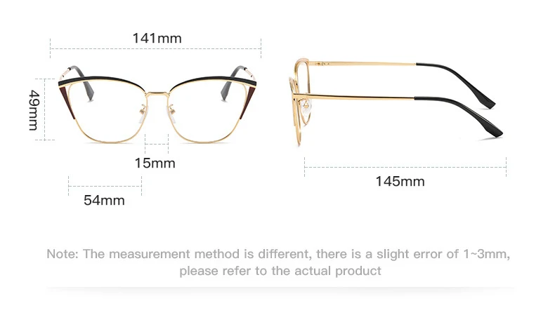 R56771 Mode Cat Eye Aushöhlen Presbyopie Brillen Dioptrie + 0,5 ~ + 3,0 Frauen Neue Metall Farbige Augenbraue Rahmen Lesebrille – Detail 9