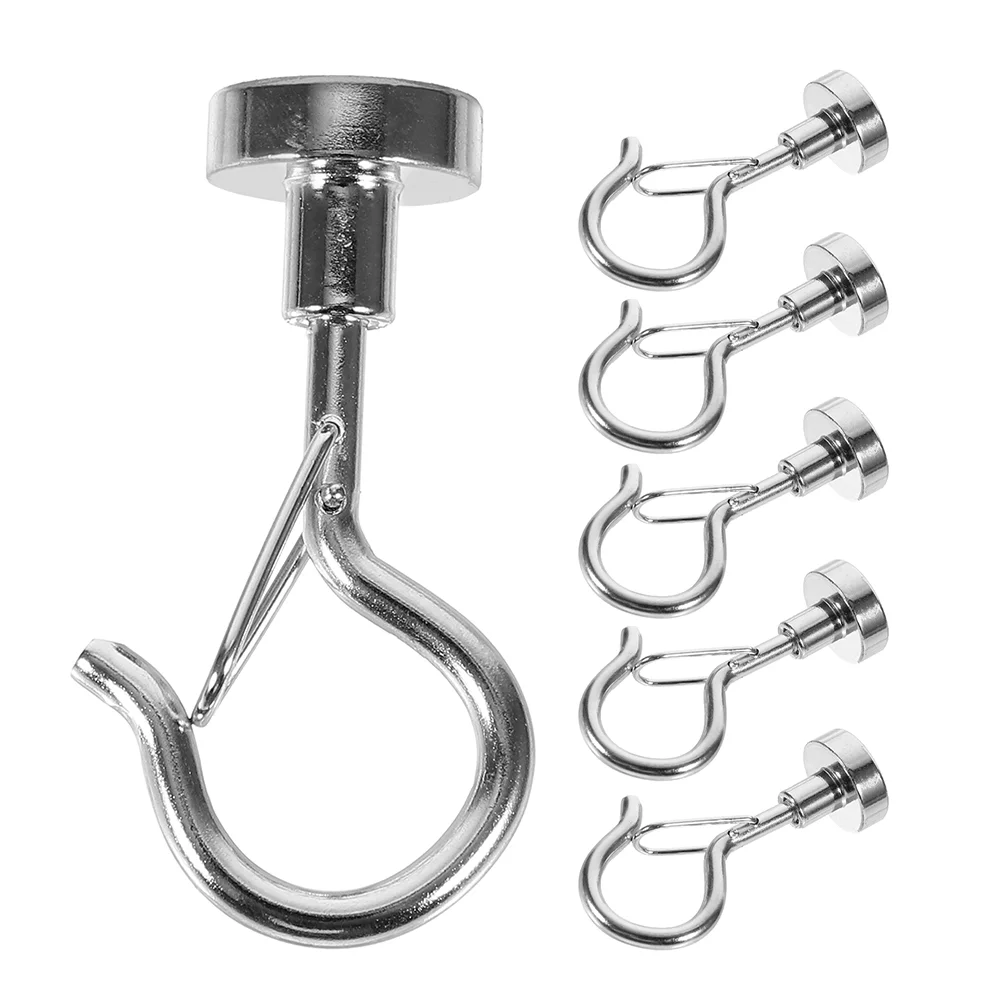 

6pcs Magnetic Hooks Magnetic Coat Hooks Magnetic Hanger Kitchen Workplace Magnet Hooks
