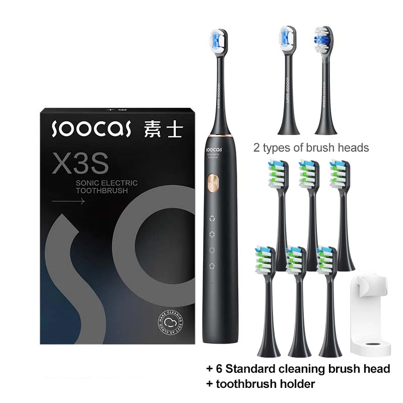 thumbnail image 1 of Cepillo de dientes eléctrico ultrasónico SOOCAS X3S IPX7, resistente al agua, para adultos, X3U, cepillo de dientes sónico inteligente actualizado, carga rápida por USB, 1 of 5