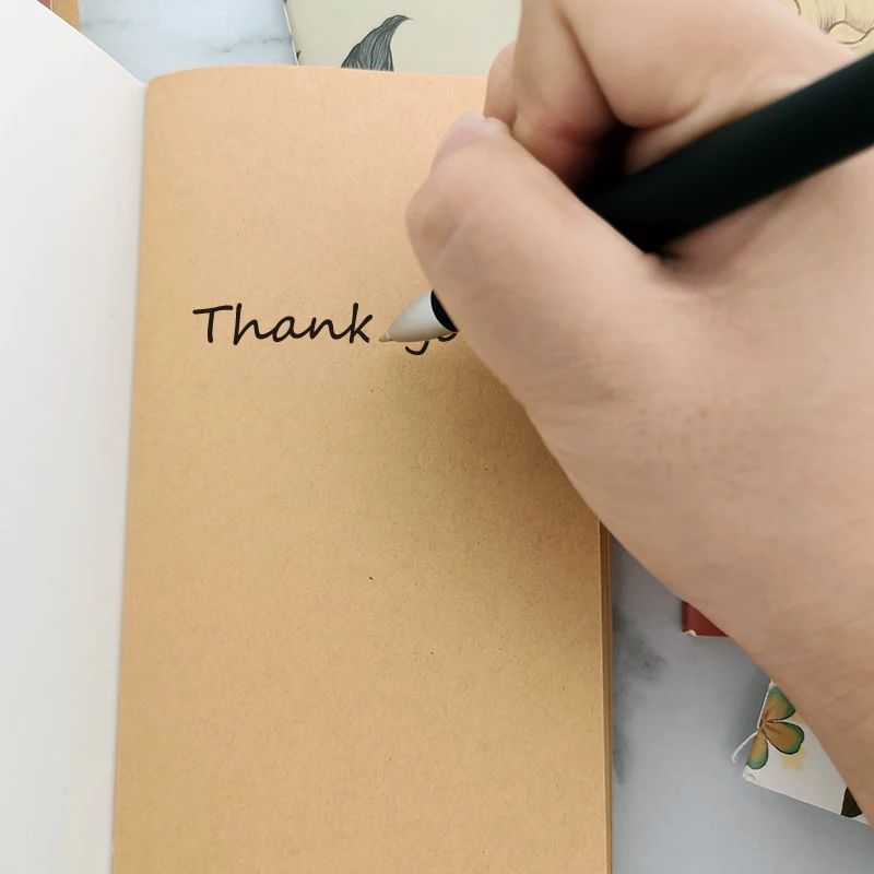 4PCS A6 Vintage Flower Kraft Paper Ledger Notebook 48K Blank Notepad Retro Hand-painted Floral Diary Sketch Book Stationery Set