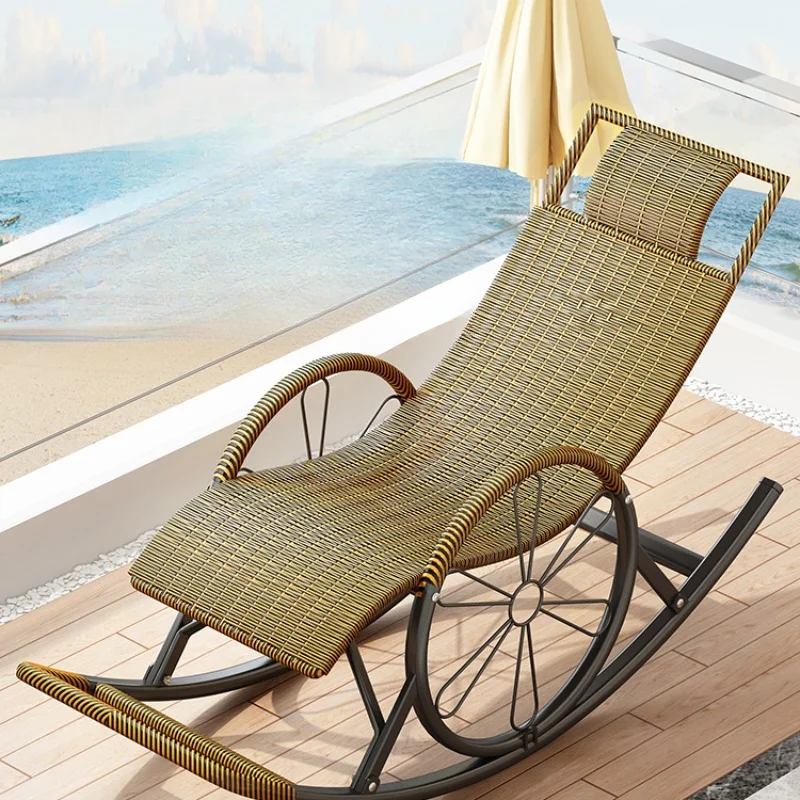 

Recliner Balcony Chaise Lounge Home Relaxation Lazy Bedroom Chaise Lounge Rocking Folding Fauteuil Salon Furniture QF50TY