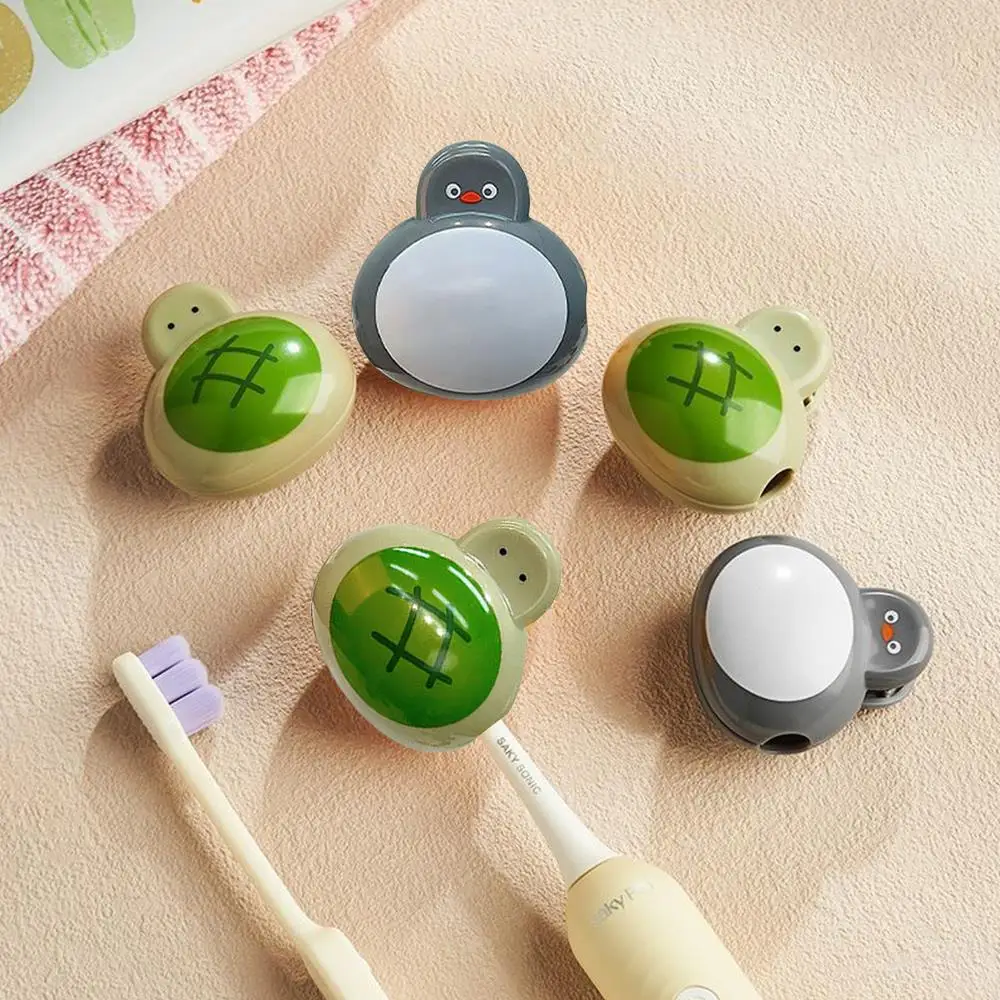 Travel Toothbrush Head Covers Cartoon Penguin Tortoise Toothbrush Protector Cap Brush Pod Case Protective Portable Travel Clip toothbrush covers
