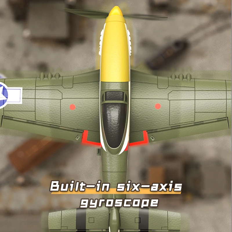 New P51 Mustang rc Plane 2.4G 4CH 6 Axis 410MM Wingspan Foam Fighter One Key Aerobatic RTF Aircraft Glider Toys Gifts for child 6
