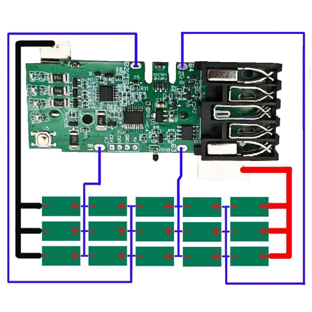 M18 리튬 이온 배터리 케이스용 15X18650 밀워키 18V 9Ah 하우징용 BMS PCB 밸런스 충전 보호 회로 기판 쉘