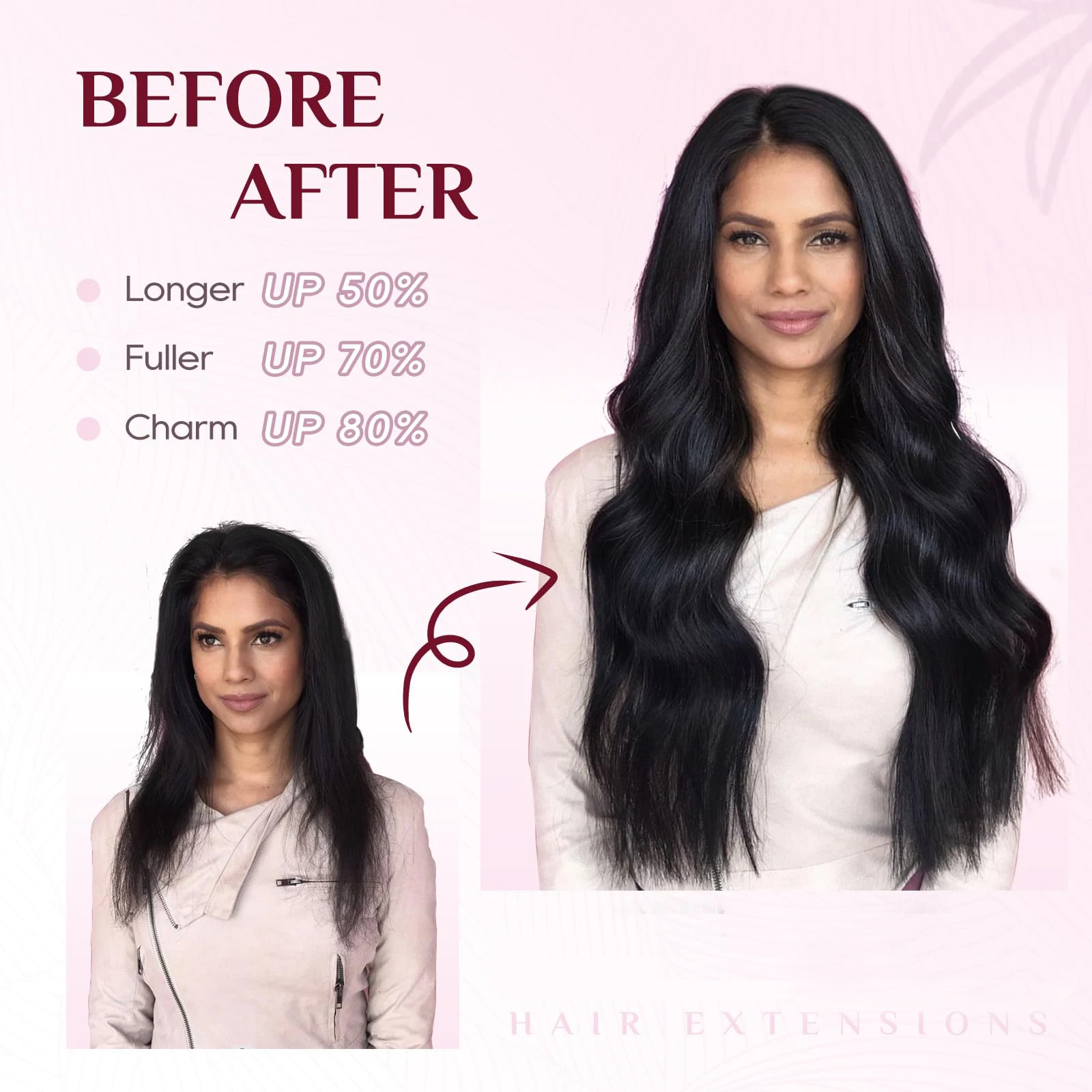 Straight Wire Hair Extensions #1B Fish Line Natural Hair with Adjustable Size 4 Secure Clips 16-26 Inches Pieces for Women human hair extensions