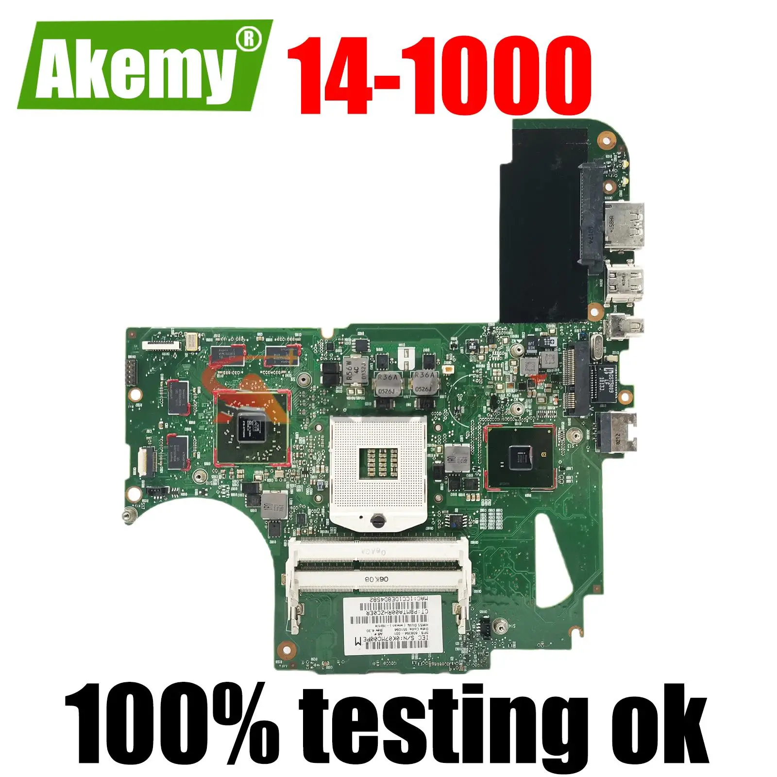 

For HP Envy 14 14-1000 Laptop Motherboard 608364-001 608365-001 6050A2316601-MB-A04 HD 5650M HM55 DDR3 100% testing ok
