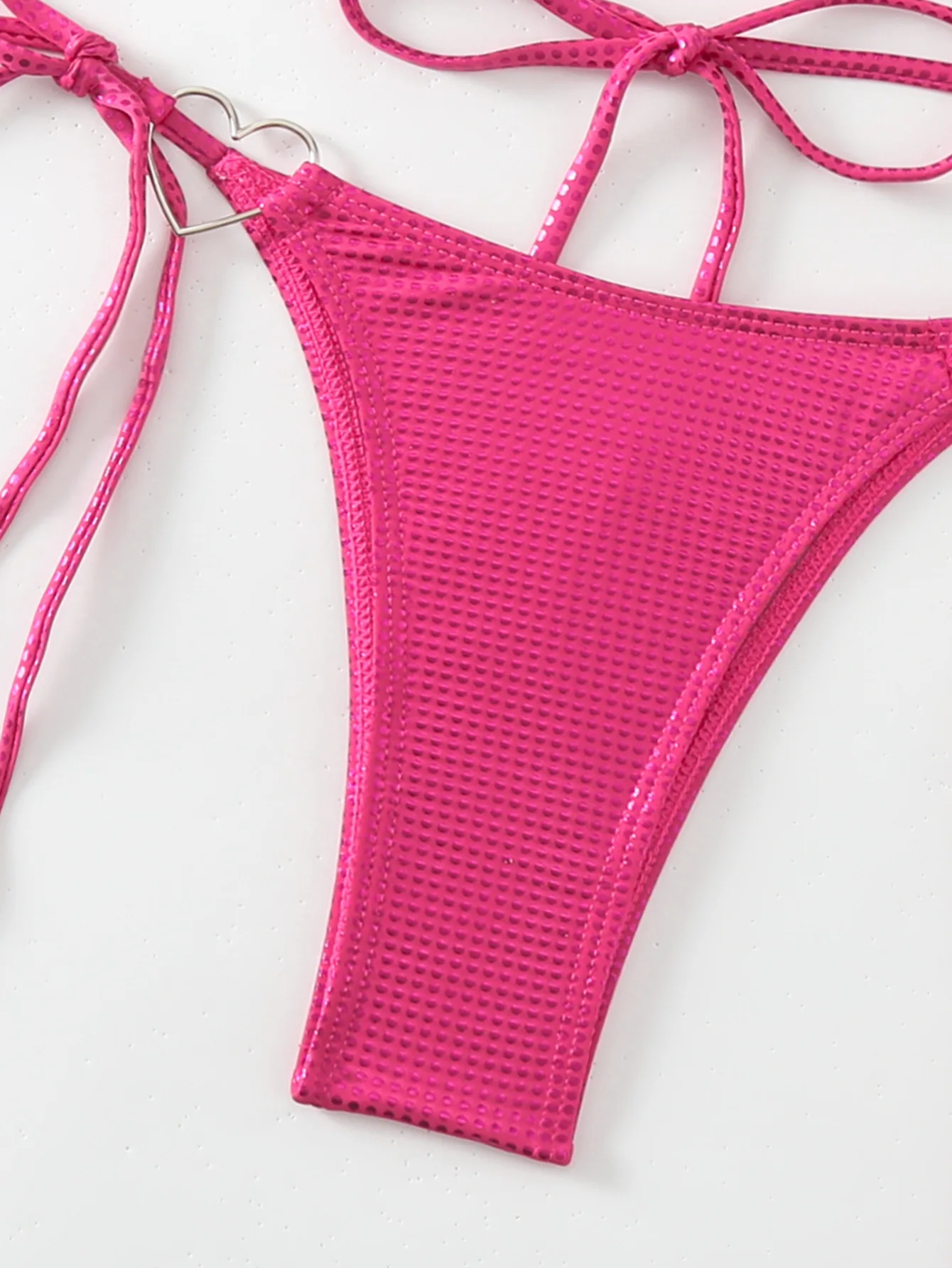 New Sexy Pearls PU Faux Leather Halter Bikini Female Swimsuit Women Swimwear Two-pieces Bikini set Bather Bathing Suit Swim Wear