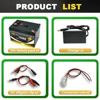 Batterie au Lithium 24V 120Ah LiFePO4 profonde 4000 + Cycles batterie Rechargeable pour l'éclairage, roues électriques, énergie solaire/éolienne, petit UPS 5