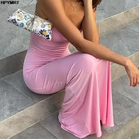 2025 mode décontracté nouvel été Sexy fronde robe de soirée couleur unie longues dames robes robes de soirée vêtements féminins 4