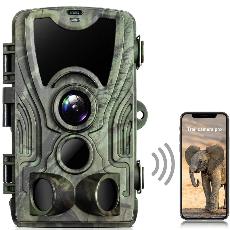 Caméra de chasse extérieure WIFI avec application, 4K/2.7K, 36MP/24MP, vision nocturne infrarouge, détection de mouvement, IP65, étanche