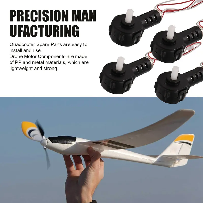 Kit 4 Moteurs Drone E88 E525 P8 Pièces de Rechange RC Noir