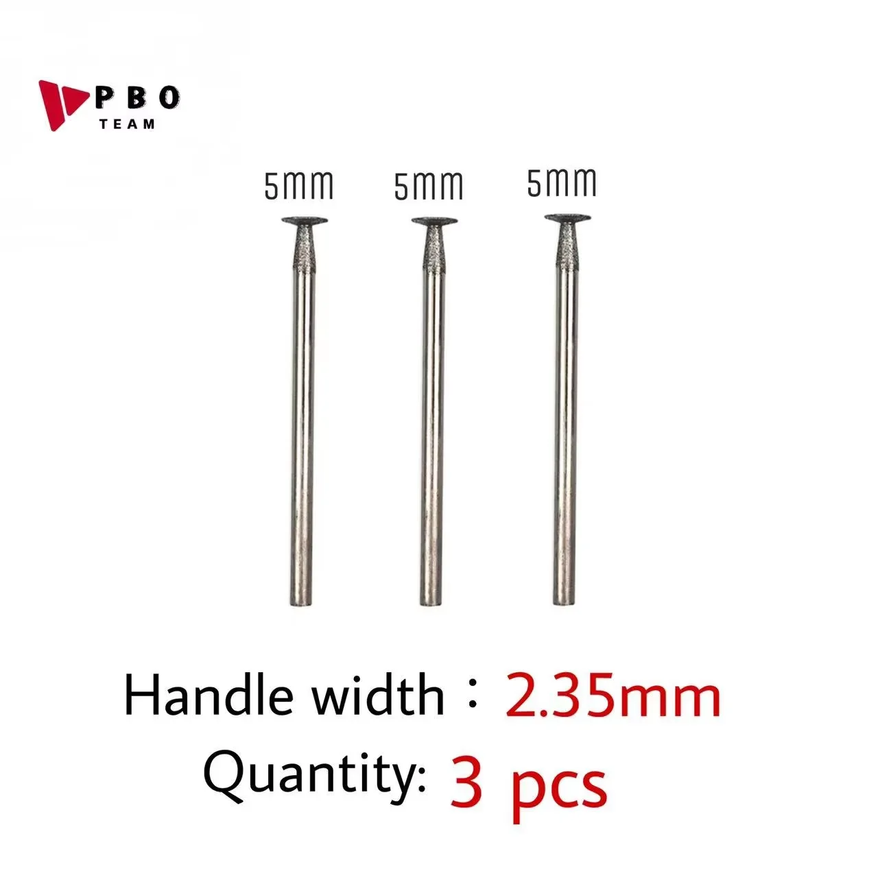 3PCS 에머리 연마 헤드 팁 1mm/2mm/3mm/4mm/5mm 절단 드릴 비트 2.35mm 연마 펜 나사 절단 IC 칩 연마용
