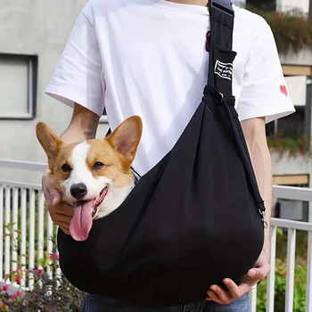 Bolsa de transporte ajustável Pet Dog, Bolsa de cachorro de viagem ao ar livre, Bolsa de ombro única, Corgi Puppy Pouch