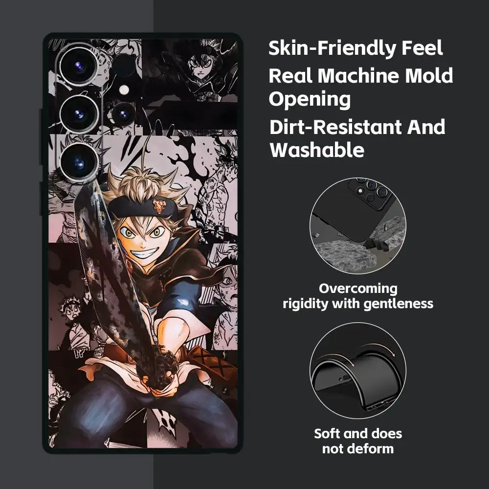 Black Clover Anime Soft Black Phone Case