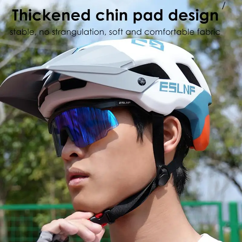 

Bike Helmets Bike Head Gear With Removable Brim Protective Breathable Helmets Shock-Absorbing For Road Bike EBike Mountain Bike