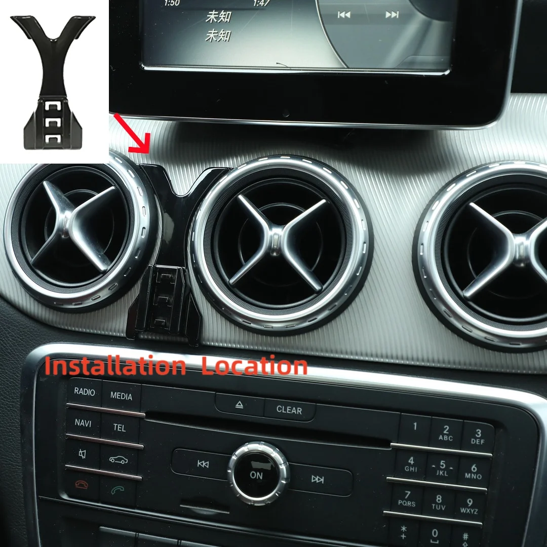 메르세데스 벤츠 GLA X156 2015-2019 차량용 휴대폰 홀더 360도 회전 논슬립 브래킷 15W 무선 충전 차량 액세서리