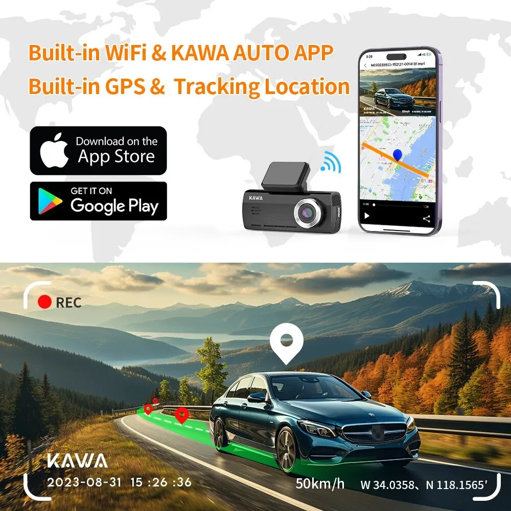 KAWA   ī޶,  IMX415, ĸ麸  , DVR  , GPS, 24 ð  ,   ķ, 4K
